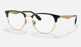 Ray-Ban RX6396 — Black on Gold — quarter view