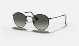Ray-Ban Round Metal RB3447N — Black / Grey Gradient — quarter view