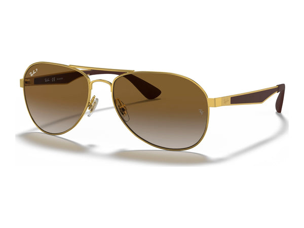Ray-Ban RB3549 — Arista Gold / Brown Polarized — quarter view