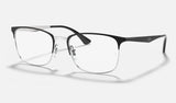 Ray-Ban RX6421 — Black on Silver — quarter view