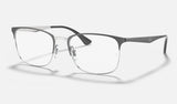 Ray-Ban RX6421 — Grey on Silver — quarter view