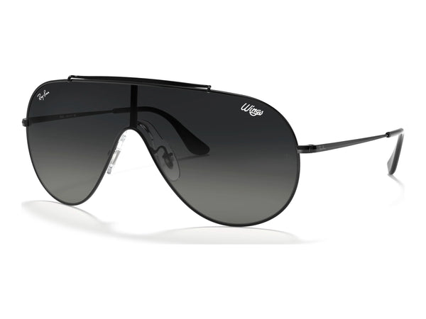 Ray-Ban Wings RB3597 — Black / Grey Gradient — quarter view