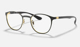Ray-Ban RX6355 — Black on Gold — quarter view
