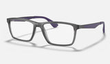 Ray-Ban RX7056 — Transparent Grey — quarter view