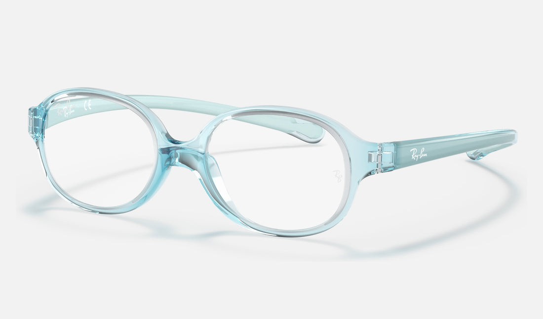 Ray-Ban Junior RY1587 — Transparent Light Blue — quarter view