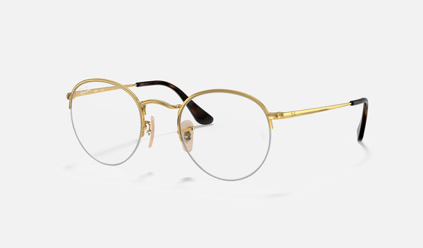 Ray-Ban Round Gaze RX3947V — Arista Gold — quarter view
