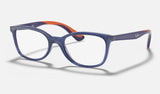 Ray-Ban Junior RY1586 — Transparent Blue — quarter view