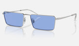 Ray-Ban Emy RB3741 — Silver / Blue — quarter view