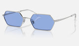 Ray-Ban Yevi RB3728 — Silver / Blue — quarter view