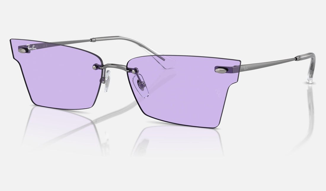 Ray-Ban Xime RB3730 — Gunmetal / Violet — quarter view
