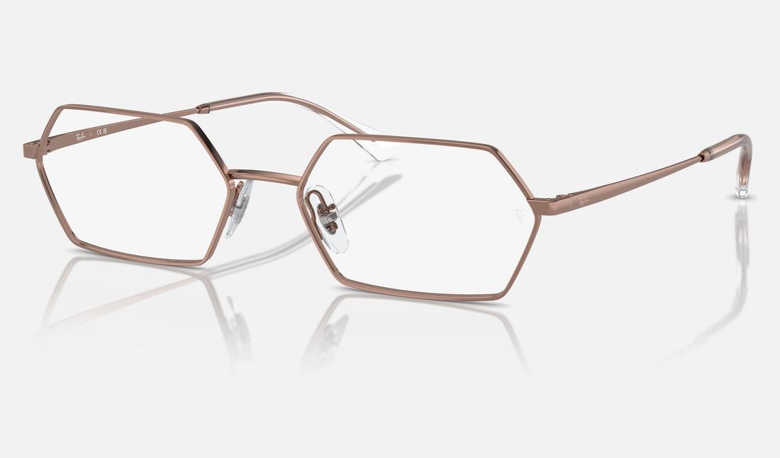 Ray-Ban Yevi RX6528 — Copper — quarter view