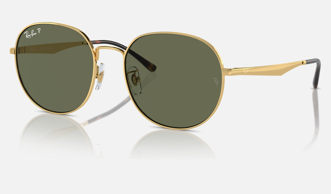Ray-Ban RB3727D — Arista Gold / Dark Green Polarized — quarter view
