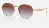 Ray-Ban RB3727D — Rose Gold / Light Blue & Violet — quarter view
