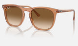 Ray-Ban RB2210 — Transparent Brown / Clear & Brown — quarter view