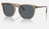 Ray-Ban RB2210 — Transparent Brown / Blue — quarter view