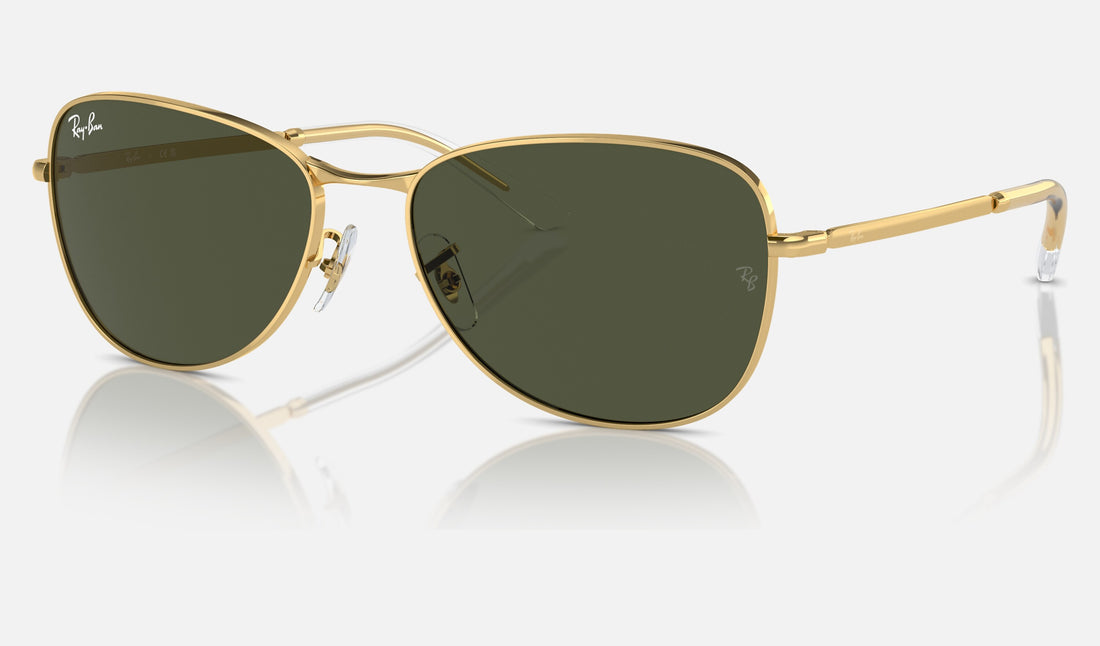 Ray-Ban RB3733 — Arista Gold / Green — quarter view