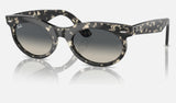 Ray-Ban Wayfarer Oval RB2242 — Grey Havana / Grey — quarter view