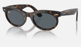 Ray-Ban Wayfarer Oval RB2242 — Havana / Blue — quarter view