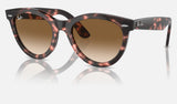 Ray-Ban Wayfarer Way RB2241 — Pink Havana / Clear & Brown — quarter view