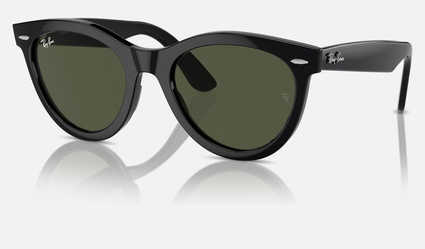 Ray-Ban Wayfarer Way RB2241 — Black / Green — quarter view
