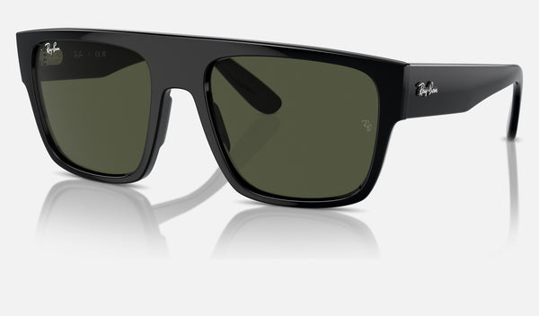 Ray-Ban Drifter RB0360S — Black / Green — quarter view