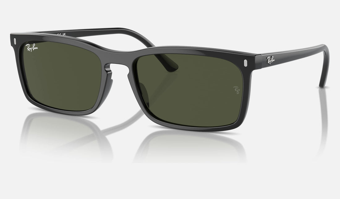 Ray-Ban RB4435 — Black / Green — quarter view