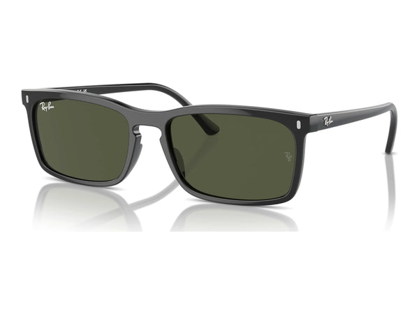 Ray-Ban RB4435 — Black / Green — quarter view