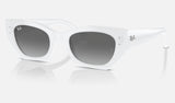 Ray-Ban Zena RB4430F — White Snow / Grey — quarter view