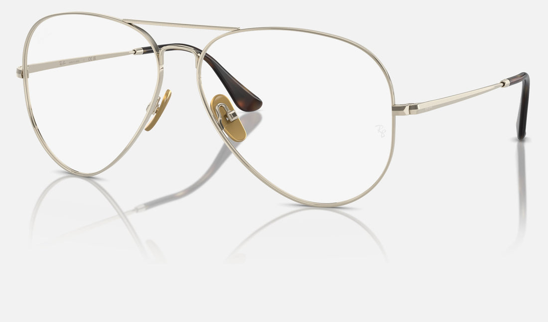 Ray-Ban Aviator Titanium RX8789 — Arista Gold — quarter view