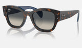 Ray-Ban Jorge RB7681S — Havana Grey on Blue / Grey — quarter view