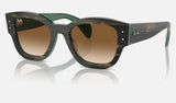 Ray-Ban Jorge RB7681S — Striped Green on Green / Clear & Brown — quarter view