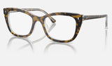 Ray-Ban RX5433 — Havana on Transparent — quarter view
