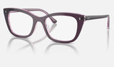 Ray-Ban RX5433 — Violet on Transparent Pink — quarter view