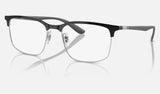 Ray-Ban RX6518 — Black on Silver — quarter view