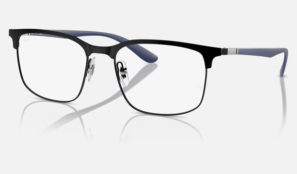 Ray-Ban RX6518 — Black on Black — quarter view