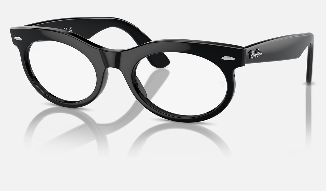 Ray-Ban Wayfarer Oval RX2242V — Black — quarter view