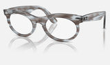 Ray-Ban Wayfarer Oval RX2242V — Striped Transparent Blue — quarter view