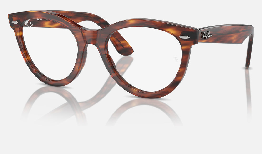 Ray-Ban Wayfarer Way RX2241V — Striped Havana — quarter view