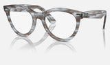 Ray-Ban Wayfarer Way RX2241V — Striped Transparent Blue — quarter view