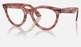 Ray-Ban Wayfarer Way RX2241V — Striped Transparent Pink — quarter view