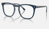 Ray-Ban RX2210V — Blue on Transparent Blue — quarter view