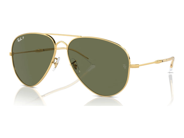 Ray-Ban Old Aviator RB3825 — Arista Gold / Green Polarized — quarter view
