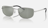 Ray-Ban RB3732 — Silver / Green & Silver — quarter view