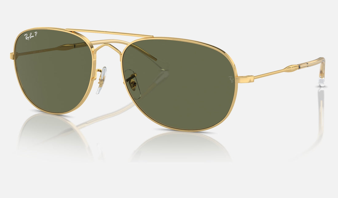 Ray-Ban Bain Bridge RB3735 — Arista Gold / Green Polarized — quarter view
