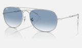 Ray-Ban Bain Bridge RB3735 — Silver / Clear & Blue — quarter view