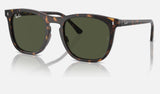 Ray-Ban RB2210F — Havana / Green — quarter view