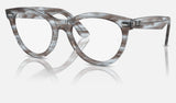 Ray-Ban Wayfarer Way RX2241VF — Striped Transparent Blue — quarter view