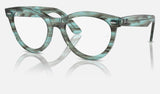 Ray-Ban Wayfarer Way RX2241VF — Striped Transparent Green — quarter view