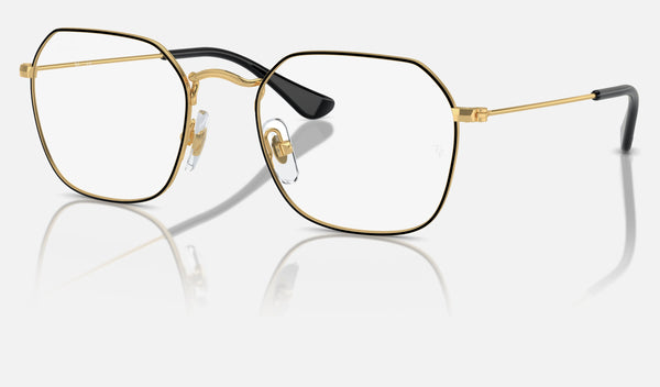 Ray-Ban Junior RY9594V — Black on Gold — quarter view