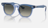 Ray-Ban Junior RJ9098S — Top Violet on Transparent Violet / Grey — quarter view
